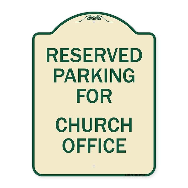 Signmission Parking Reserved for Church Office Heavy-Gauge Aluminum Architectural Sign, 24" x 18", TG-1824-23394 A-DES-TG-1824-23394 - main